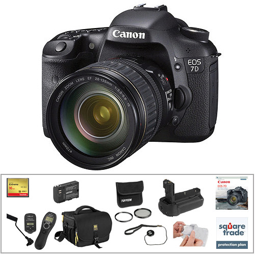 Canon Eos 7d Dslr Camera With 28 135mm Lens Deluxe Kit B H