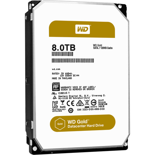 WD 8TB Gold 7200 rpm SATA III 3.5" Internal Datacenter HDD