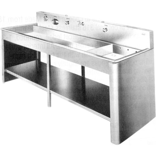 Arkay 2 Compartment Stainless Steel Graphic Arts Tray Processing Sink With Vinyl Clad Steel Stand Shelf 80x20x5