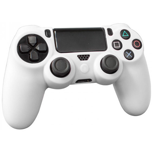 white and grey ps4 controller