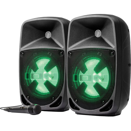 ion audio pro glow duo bluetooth pa speaker