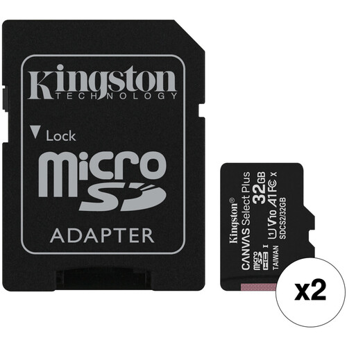 2-Pack Kingston 32GB MicroSDHC Card with SD Adapter