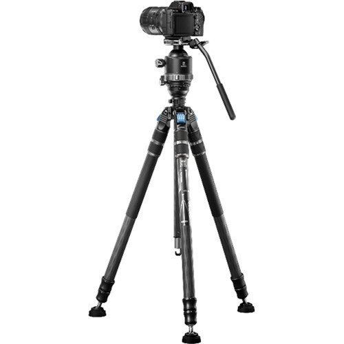 Sirui SVS60+BH-60 One-Step Height-Adjustment Carbon Fiber Video Tripod Kit