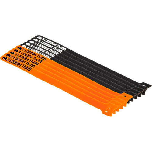 3 Legged Thing Reusable Cable Ties (Black/Orange 10-Pack Mixed)