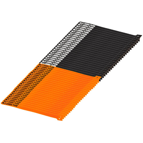 3 Legged Thing Reusable Cable Ties (Black/Orange 50-Pack Mixed)