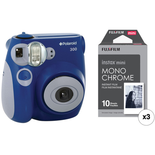 Polaroid 300 Instant Film Camera (Blue) with (3 pack) Instant Film Kit