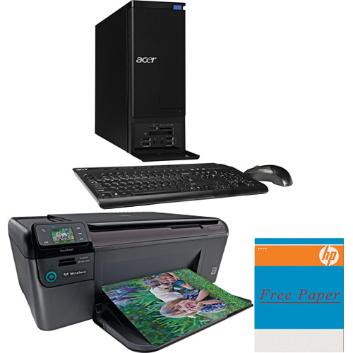 Acer Aspire AX3400U2022 Desktop Computer with Printer Kit B&H