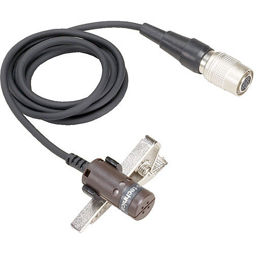 Audio-Technica AT829cW Cardioid Lavalier Condenser Microphone (Black Locking 4-Pin Hirose Connector)