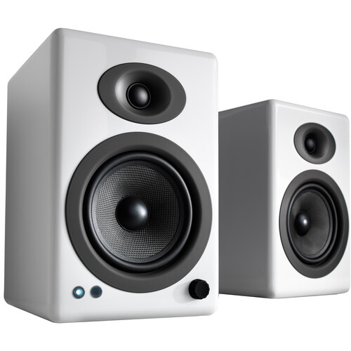 Audioengine A5+ 2-Way Bookshelf Speakers (Hi-Gloss White Pair)