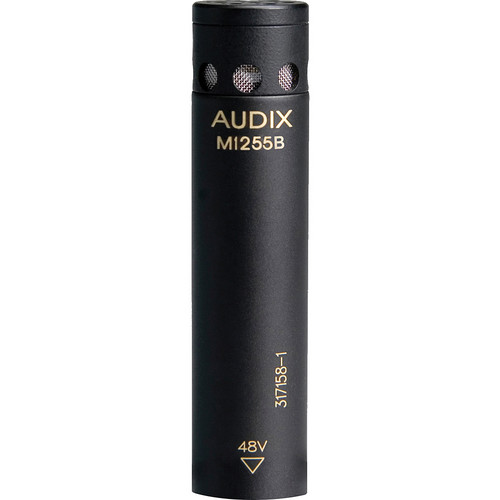 Audix M1255B-HC Miniature Condenser Microphone with 25' Cable (Hypercardioid Black)
