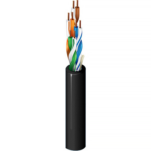 Belden 1585A 4-Pair 24 AWG Cat 5e U/UTP Plenum-CMP Cable (1000' Black)