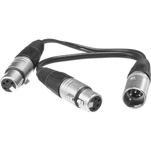 Bescor 4Pin XLR Male to 2 4Pin XLR Female YCable XLRYF B&H