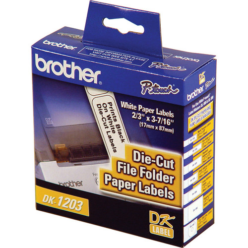 Brother DK1203 Die-Cut Shipping Paper Labels (White 300 Labels 0.66 x 3.4