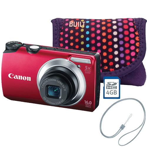Canon Powershot A3300 IS Digital Camera (Red) Deluxe Kit