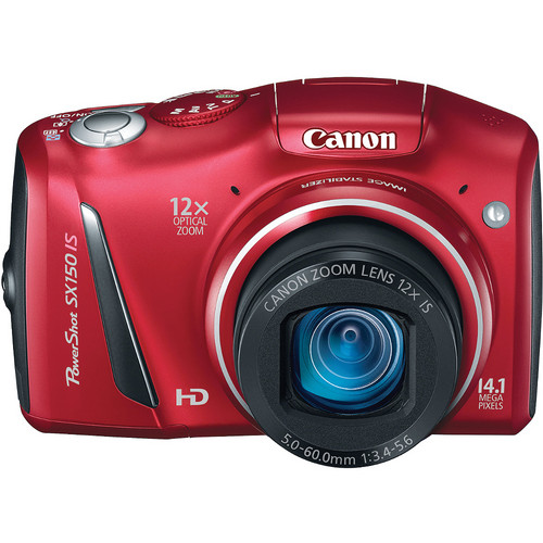 Canon PowerShot SX150 IS Digital Camera (Red) 5663B001 B&H Photo