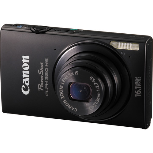 Canon PowerShot ELPH 320 HS Digital Camera (Black) 6024B001 B&H