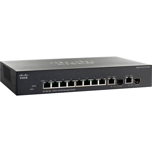 Cisco SF302-08 8-Port 10/100 Managed Switch SRW208G-K9-NA B&H