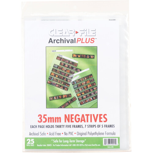 ClearFile Archival-Classic Storage Page for Negatives 35mm - 25 Pack