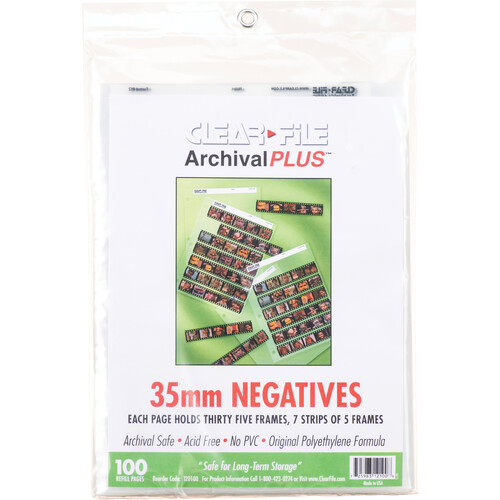 ClearFile Archival-Classic Storage Page for Negatives 35mm - 100 Pack