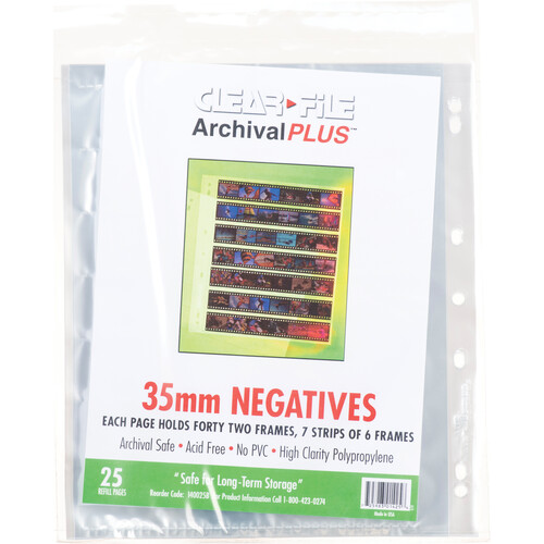 ClearFile Archival Plus Negative Page 35mm 7-Strips of 6-Frames - 25 Pack