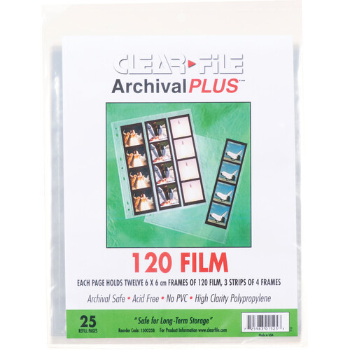 ClearFile Archival Plus Negative Page 6x6cm - 25 Pack
