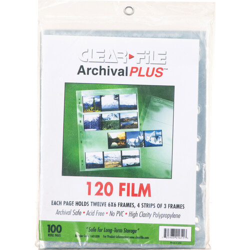 ClearFile Archival Plus Negative Page 6x6cm - 100 Pack