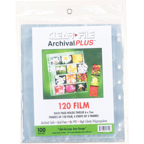 ClearFile Archival-Plus Storage Page for Negatives 6x7cm 4-Strips/3-Frames - 100
