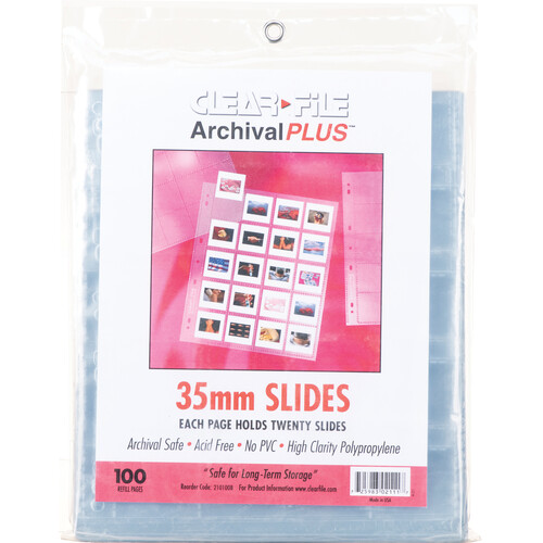 ClearFile Archival-Plus Slide Page 35mm - 100 Pack