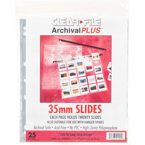 ClearFile Archival-Plus Storage Page for Slides 35mm - 25