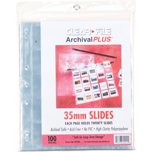 ClearFile Archival-Plus Slide Page 35mm - 100 Pack