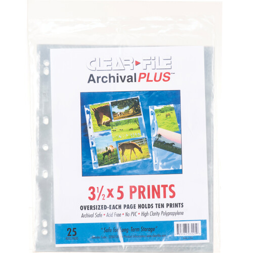 ClearFile Archival-Plus Print Page Holds Ten 3.5 x 5