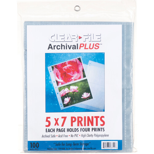 ClearFile Archival-Plus Print Page Holds Four 5x7