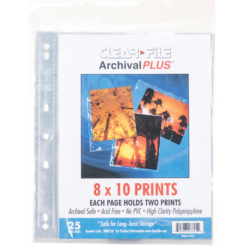 ClearFile Archival-Plus Print Page Holds Two 8 x 10