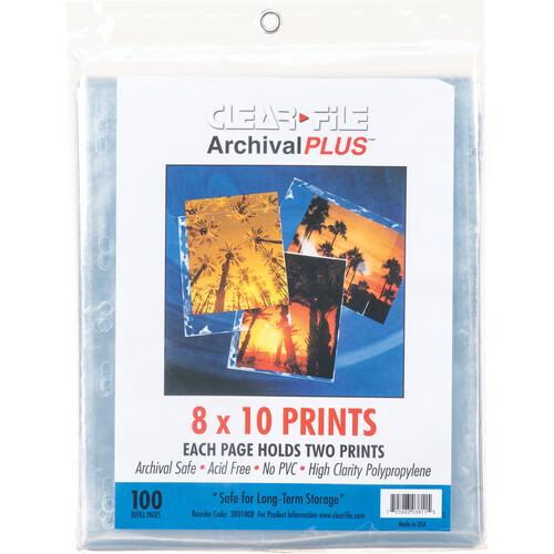 ClearFile Archival-Plus Print Page Holds Two 8 x 10
