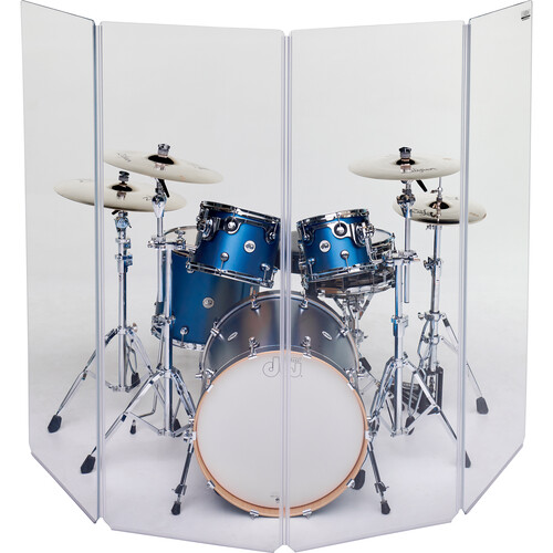 ClearSonic A5 4-Section Acrylic Drum Shield with Flexible Full-Length Hinges and Cable Cutouts