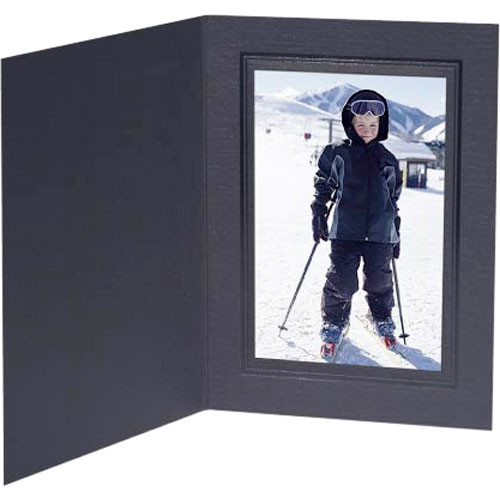 Collector's Gallery Conventional Black Portrait Folder w/ Black Foil Border for 5 x 7