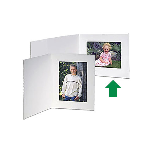 Collector's Gallery White Contemporary Portrait Folder with Plain Border for 5 x 7