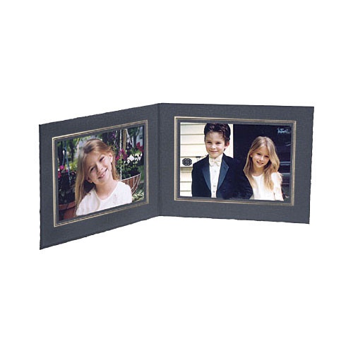 Collector's Gallery Double View Folder-Classic Style with Gold Foil Window Border Model PF5502-64-for 4 x 6