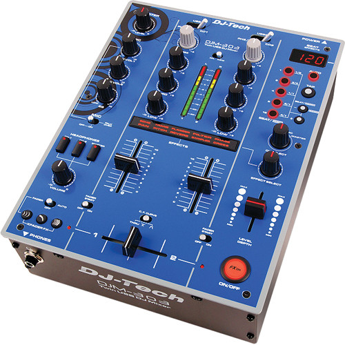 DJ-Tech DJM-303 Twin USB DJ Mixer (Blue) DJM303BLUEEDITION B&H