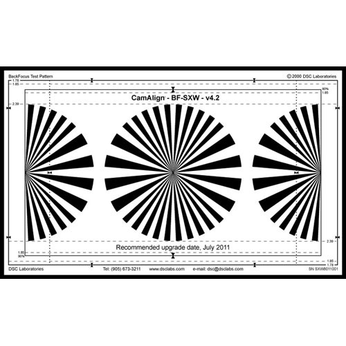 DSC Labs Backfocus Super Maxi Focus Pattern Chart