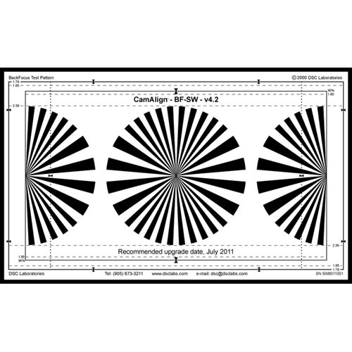 DSC Labs Backfocus Standard Focus Pattern Chart