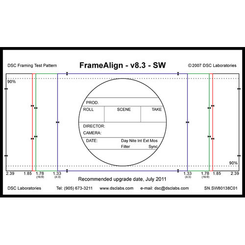 DSC Labs FrameAlign Standard CamAlign Chart