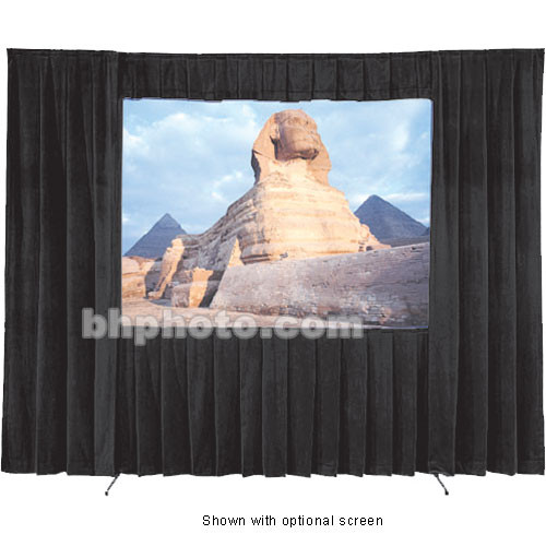 Fast-Fold Velour Drapery Kits Fabric Color: Black, Skirt Bar Included: No, Screen Size: 13