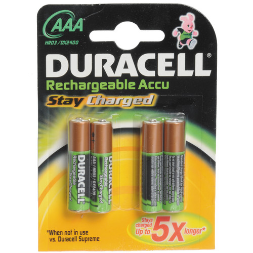 Duracell AAA Rechargeable Accu Stay Charged Batteries (4 pack)