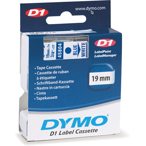 Dymo Standard D1 Tape (Blue on White, 3/4" x 23') 45804