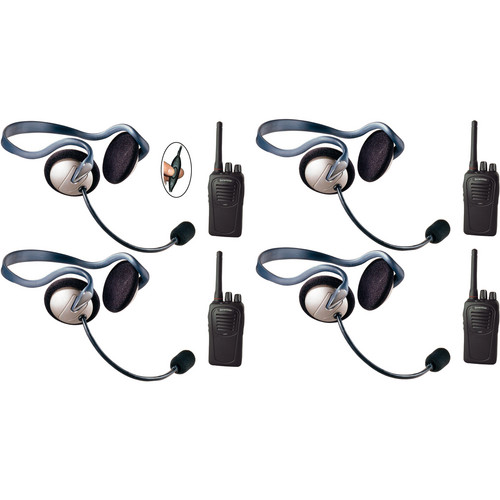 Eartec 4-User SC-1000 Two-Way Radio System with Monarch Inline PTT Headsets