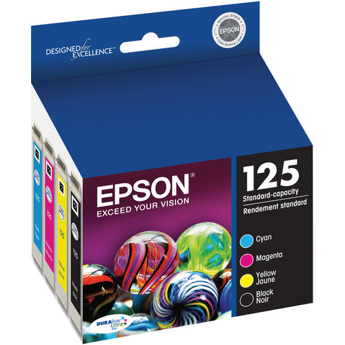 Epson T125120-BCS 125 Combo-Pack Standard Capacity Ink Cartridges (Cyan Magenta Black Yellow)