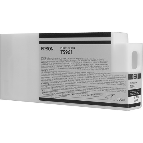 Epson T596100 Photo Black UltraChrome HDR Ink Cartridge for Select Stylus Pro Printers (350 mL)