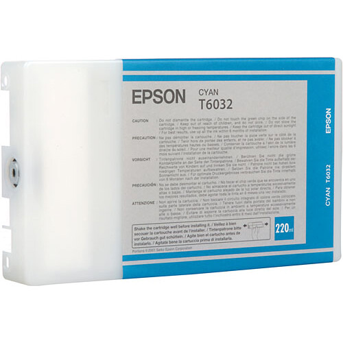 Epson T603200 Cyan UltraChrome K3 Ink Cartridge (220mL)
