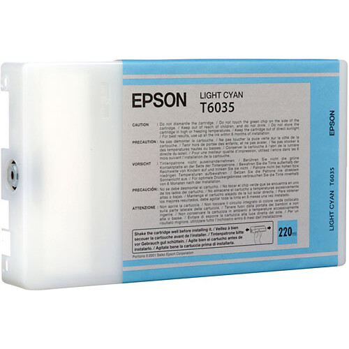 Epson T603500 Light Cyan UltraChrome K3 Ink Cartridge (220mL)